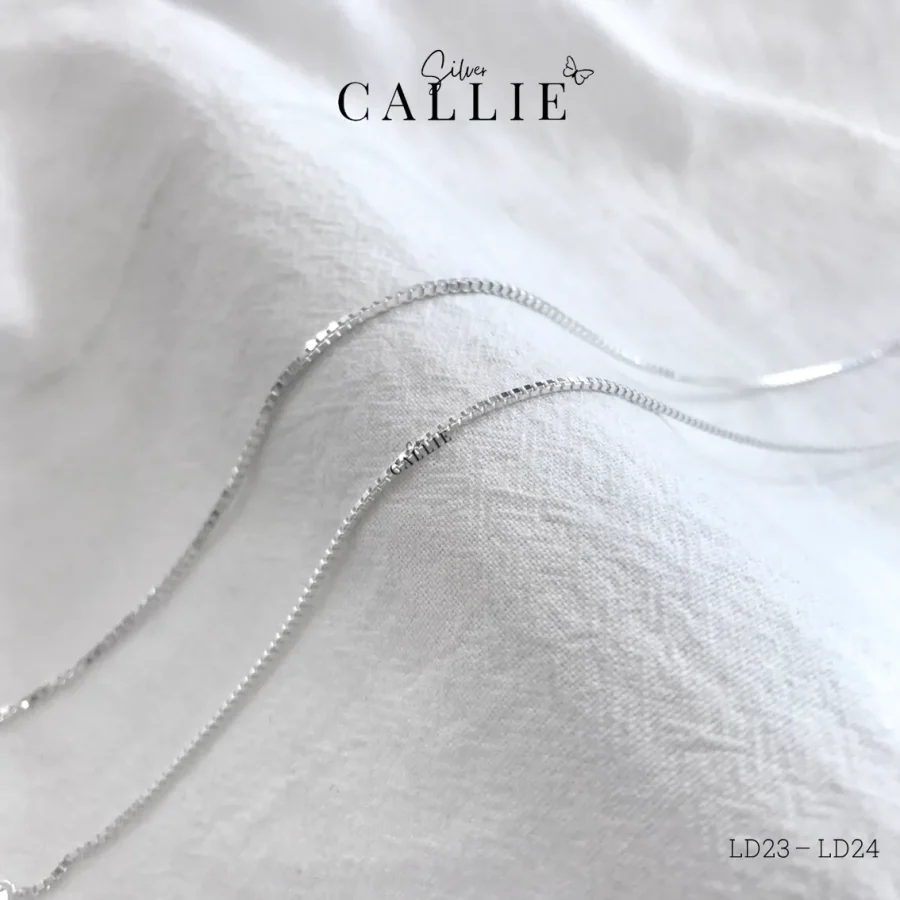 LD23 - LD24: Lắc đôi bạc Callie Silver móc hộp vuông