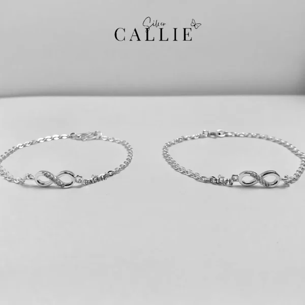 LD28 - LD43: Lắc tay bạc Callie Silver vô cực đính đá