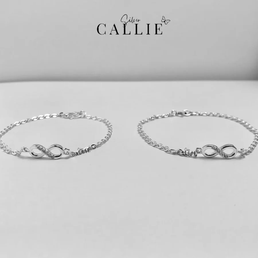 LD28 - LD43: Lắc tay bạc Callie Silver vô cực đính đá