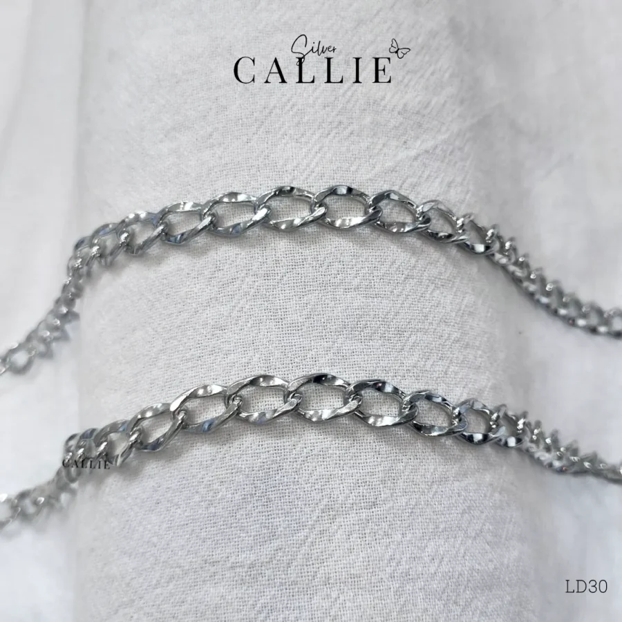 LD30 - Lắc đôi bạc Callie Silver dạng lật