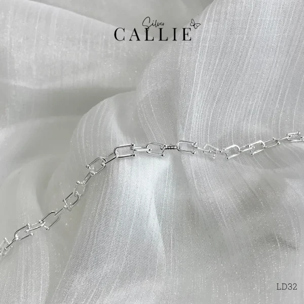 LT398 – Lắc tay bạc Callie Silver dây móc xích chữ U 4.2mm