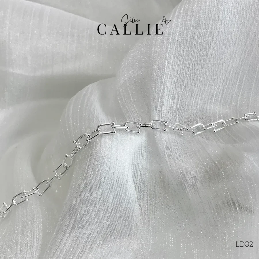 LT398 – Lắc tay bạc Callie Silver dây móc xích chữ U 4.2mm
