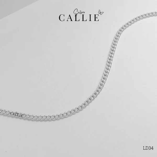 LD34 - Lắc tay đôi Callie Silver mảnh 2.6mm