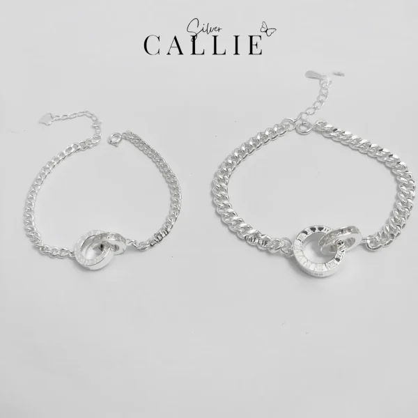 LD34 - LD06: Lắc Tay Đôi Thiết Kế Callie Silver Vô Cực Vĩnh Cửu