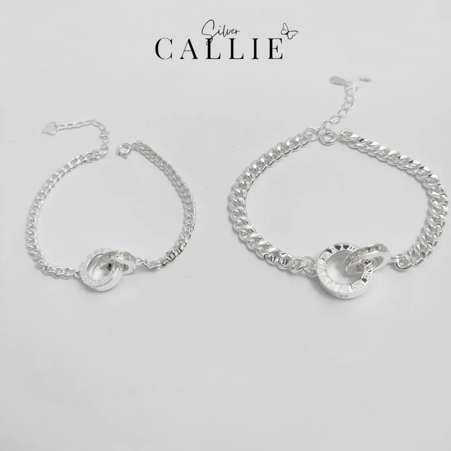LD34 - LD06: Lắc Tay Đôi Thiết Kế Callie Silver Vô Cực Vĩnh Cửu