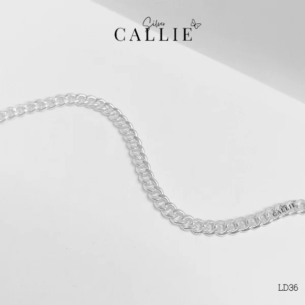 LD36 - Lắc đôi bạc Callie Silver dạng lật 6.1mm