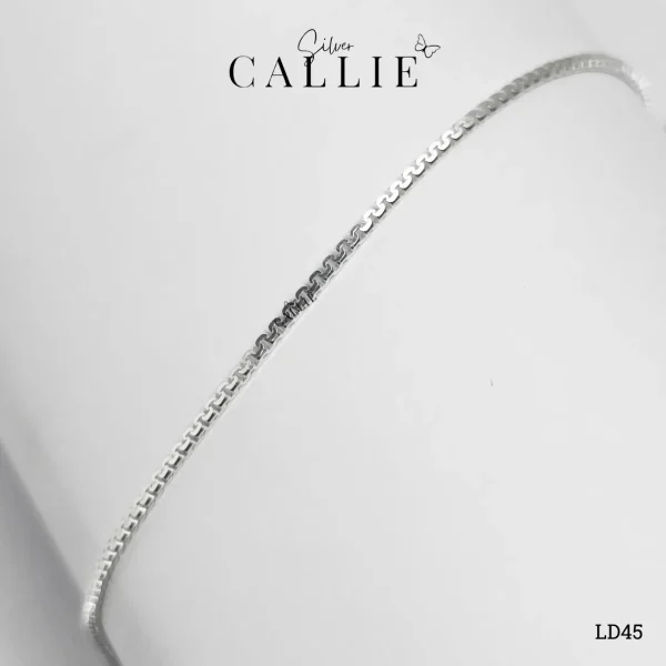 LD45 - Lắc Đôi Bạc Callie Silver Móc S Vuông 1li3
