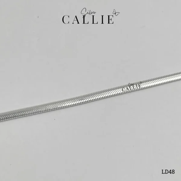LT400 – Lắc tay bạc Callie Silver dây dẹp 3li