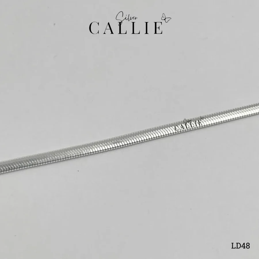 LT400 – Lắc tay bạc Callie Silver dây dẹp 3li
