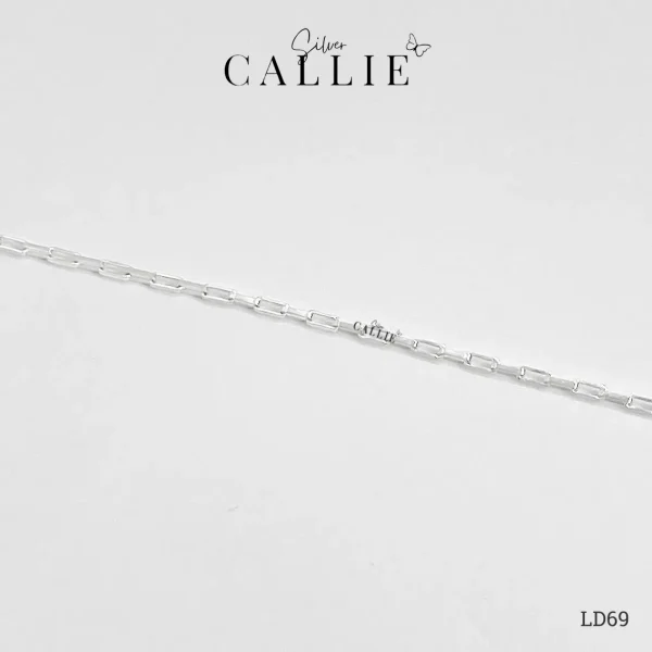LD52 - Lắc Tay Bạc Đôi Callie Silver Dây Hình Chữ Nhật 1li3x3li
