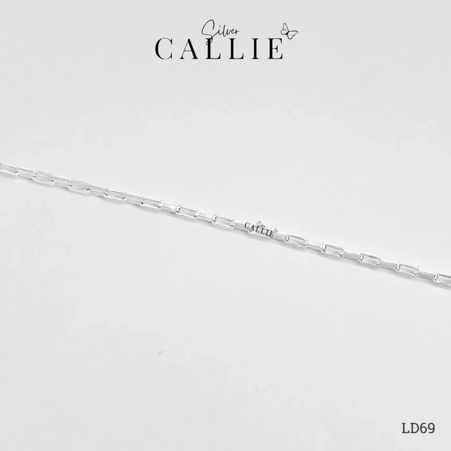 LD52 - Lắc Tay Bạc Đôi Callie Silver Dây Hình Chữ Nhật 1li3x3li