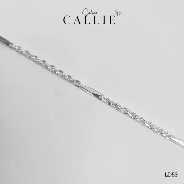 LD53 - Lắc Tay Bạc Callie Silver Xích Xen Kẽ Thanh Bạc