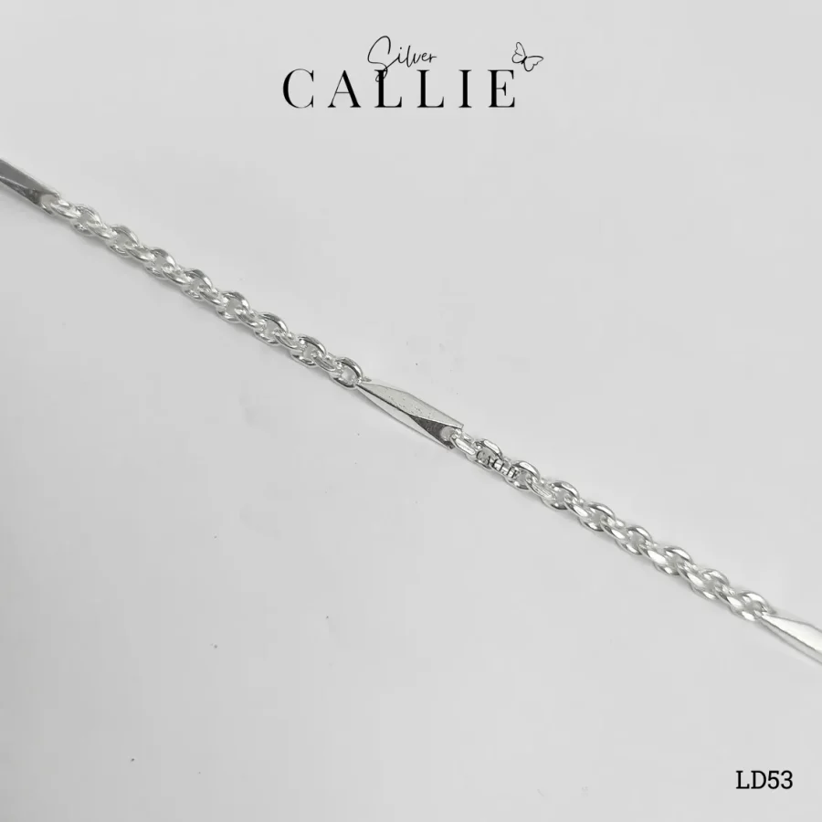 LD53 - Lắc Tay Bạc Callie Silver Xích Xen Kẽ Thanh Bạc
