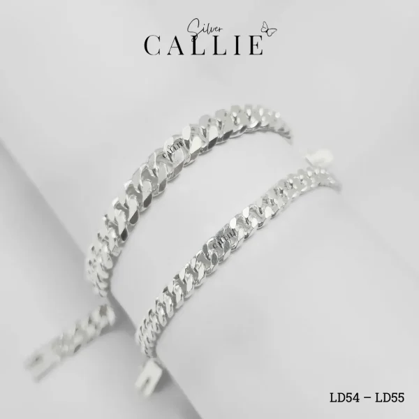 LD54 - LD55: Lắc Đôi Bạc Callie Silver Dạng Lật