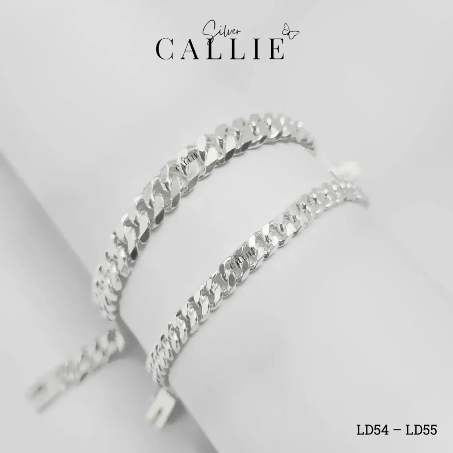 LD54 - LD55: Lắc Đôi Bạc Callie Silver Dạng Lật