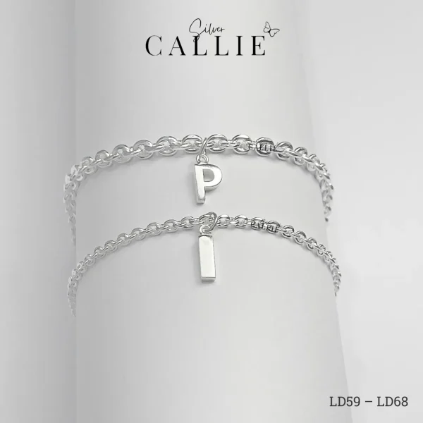 LD59 - LD68: Lắc tay đôi bạc Callie Silver dây oval kèm charm