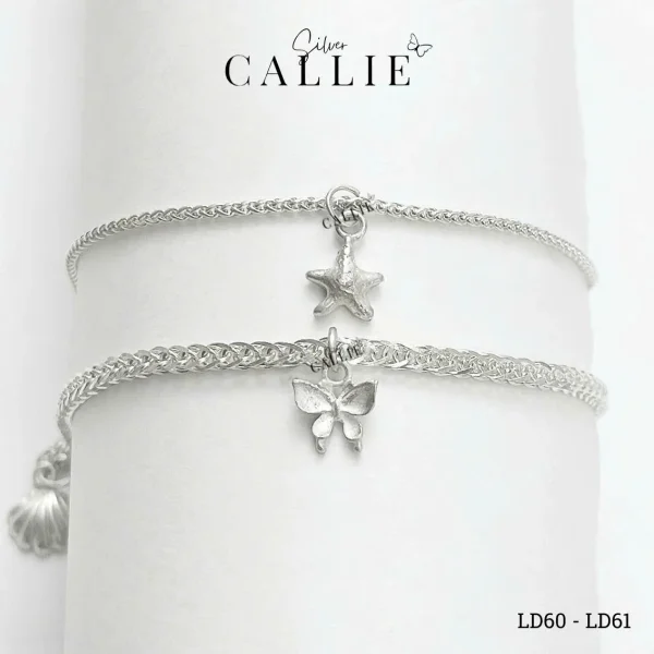 LD60 - LD61: Lắc Tay Bạc Đôi Thiết Kế Callie Silver Charm Workshop