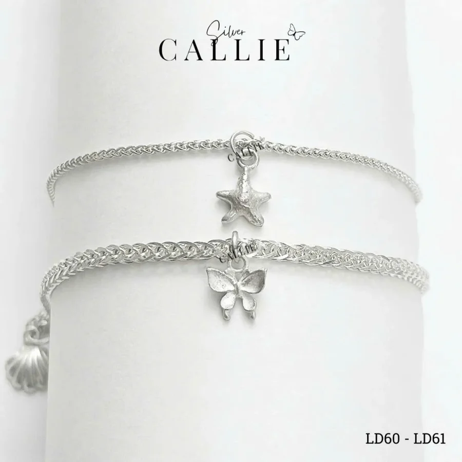 LD60 - LD61: Lắc Tay Bạc Đôi Thiết Kế Callie Silver Charm Workshop
