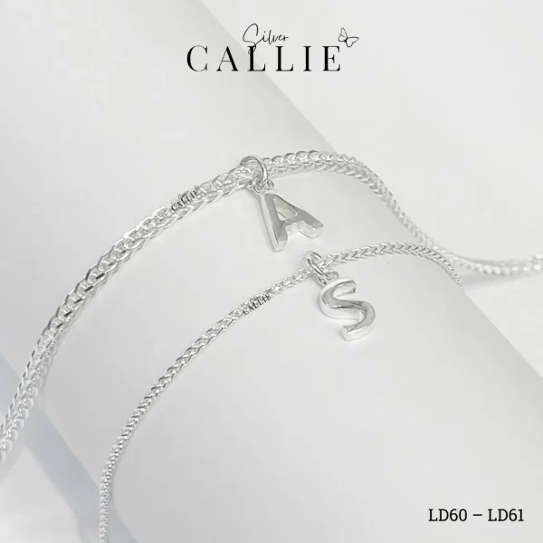 LD60 - LD61: Lắc tay đôi bạc Callie Silver khoen đan