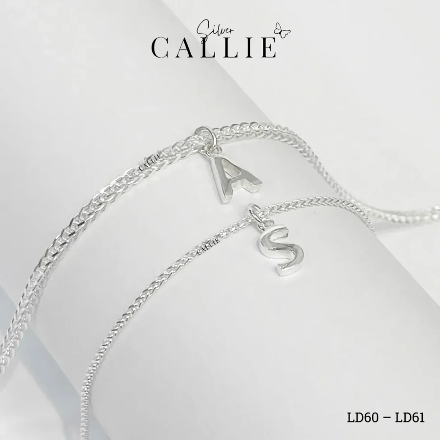 LD60 - LD61: Lắc tay đôi bạc Callie Silver khoen đan