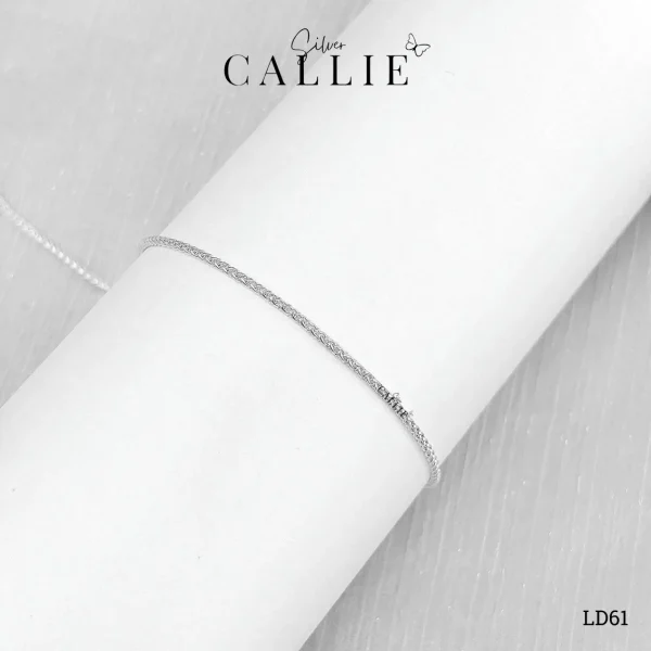 LD61cm - Lắc tay vĩnh cửu Callie Silver dây thắt bím (cm)