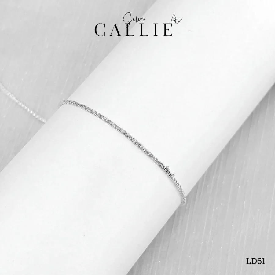 LD61cm - Lắc tay vĩnh cửu Callie Silver dây thắt bím (cm)