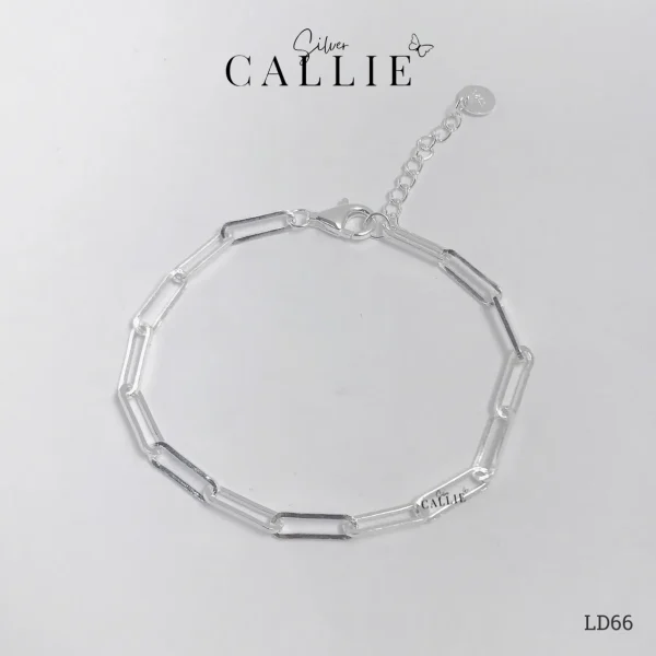 LD66 - Lắc Tay Bạc Đôi Callie Silver Móc Xích Bo Tròn