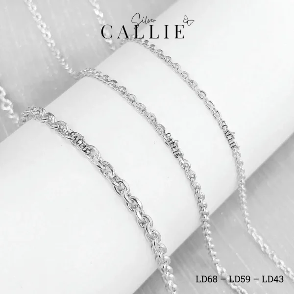 Lắc tay vĩnh cửu Callie Silver dây oval (cm)