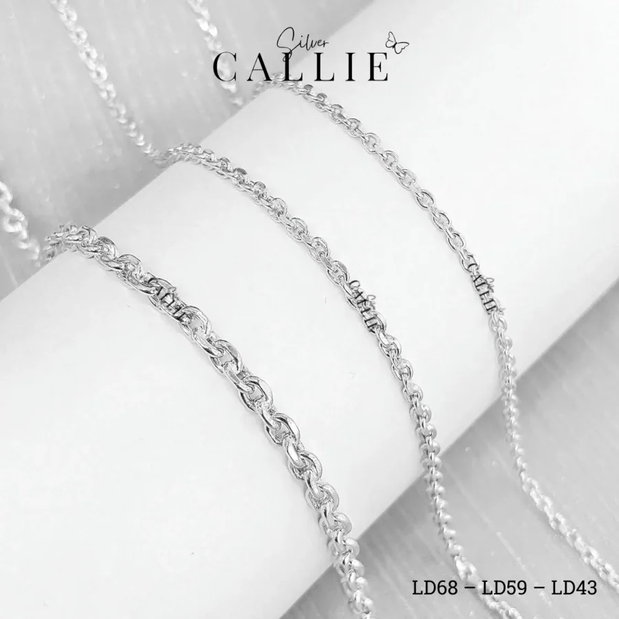 Lắc tay vĩnh cửu Callie Silver dây oval (cm)