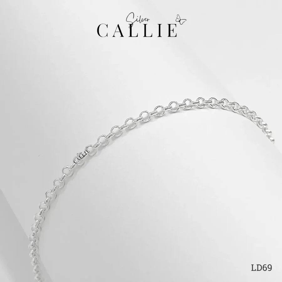 LD69 - Lắc tay bạc đôi Callie Silver dây tròn 2li4