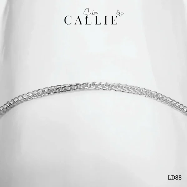 LD88 - Lắc tay đôi Callie Silver dây xương cá 1li8