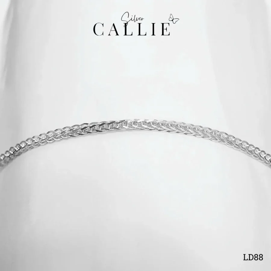 LD88 - Lắc tay đôi Callie Silver dây xương cá 1li8