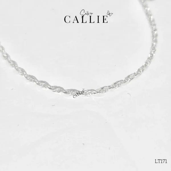 LT171 - Lắc tay bạc Callie Silver dây móc 2li