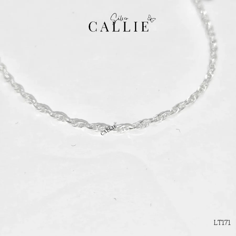 LT171 - Lắc tay bạc Callie Silver dây móc 2li