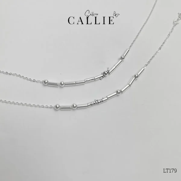 Lắc tay bạc thiết kế Callie Silver mã Morse dây móc