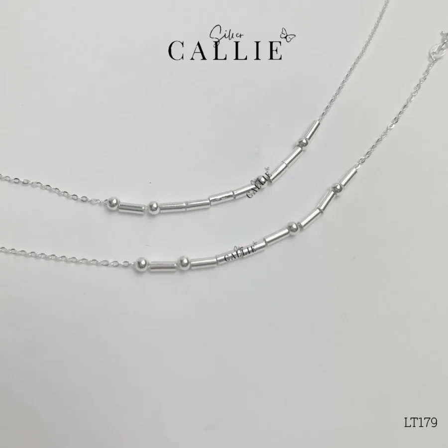 Lắc tay bạc thiết kế Callie Silver mã Morse dây móc