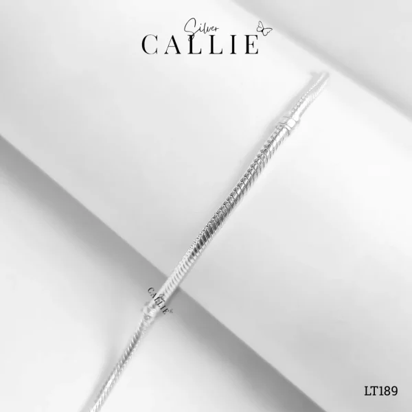 LT189 - Lắc Tay Callie Silver Dây Trơn Khóa Trụ