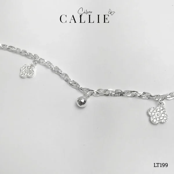 LT199 - Lắc Tay Bạc Callie Silver Cỏ 4 Lá