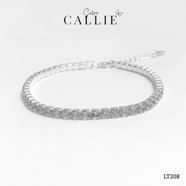 LT208 - Lắc tay bạc Callie Silver đính full đá 3li2 móc khoá
