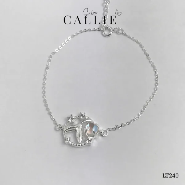 LT240 - Lắc tay bạc Callie Silver vòng tròn đuôi cá