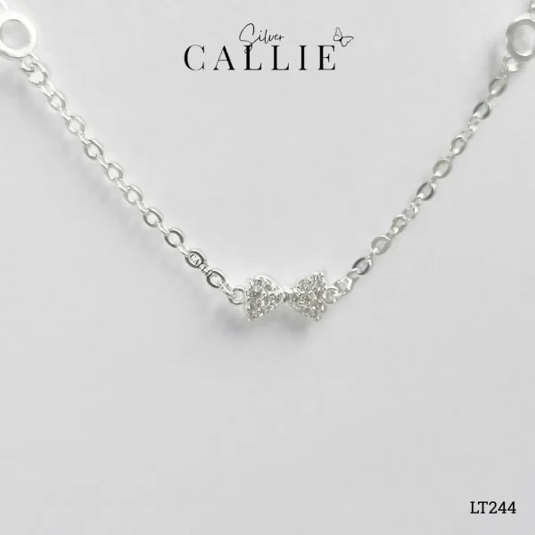 LT244 - Lắc tay bạc Callie Silver nơ nhỏ đính đá