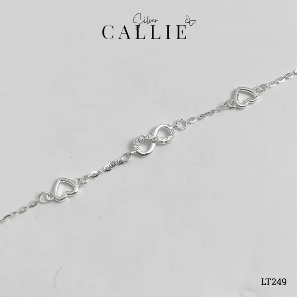 LT249 - Lắc tay bạc Callie Silver vô cực nối trái tim