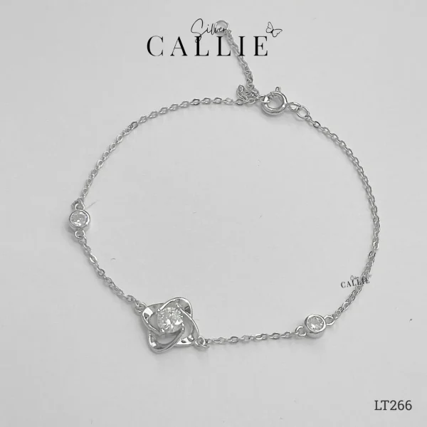 LT266 - Lắc tay bạc Callie Silver cỏ 4 lá