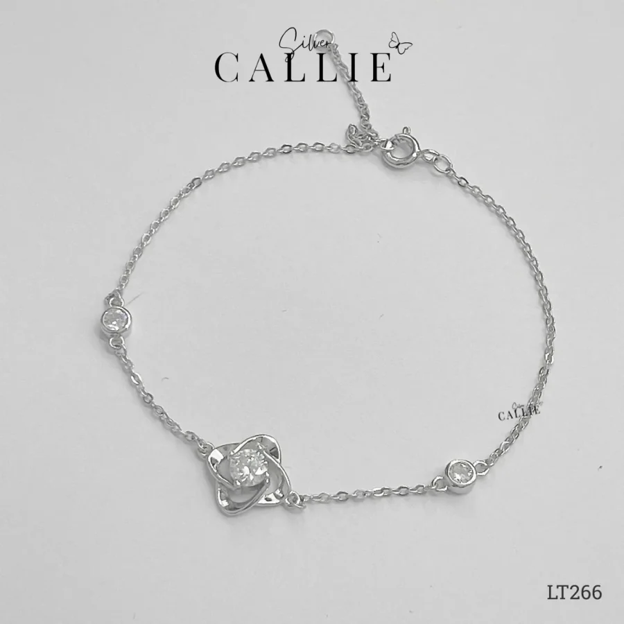 LT266 - Lắc tay bạc Callie Silver cỏ 4 lá