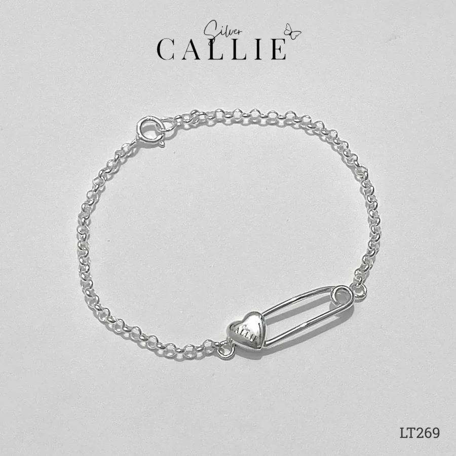 LT269 - Lắc Tay Bạc Callie Silver Safety Pin