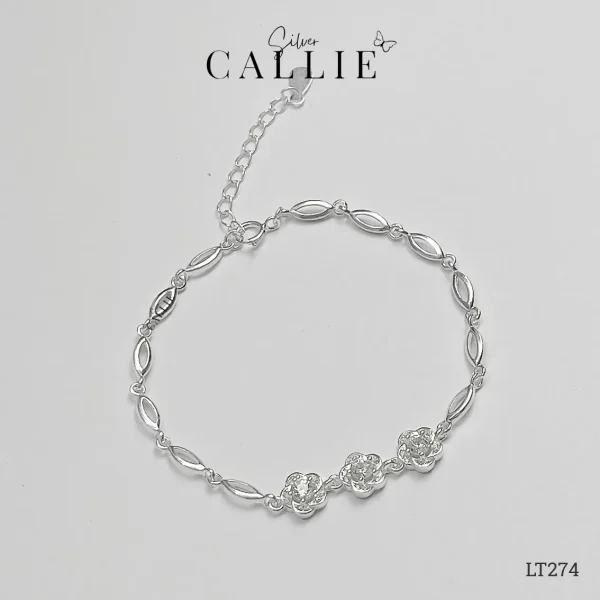 LT274 - Lắc Tay Bạc Callie Silver Hoa Hồng