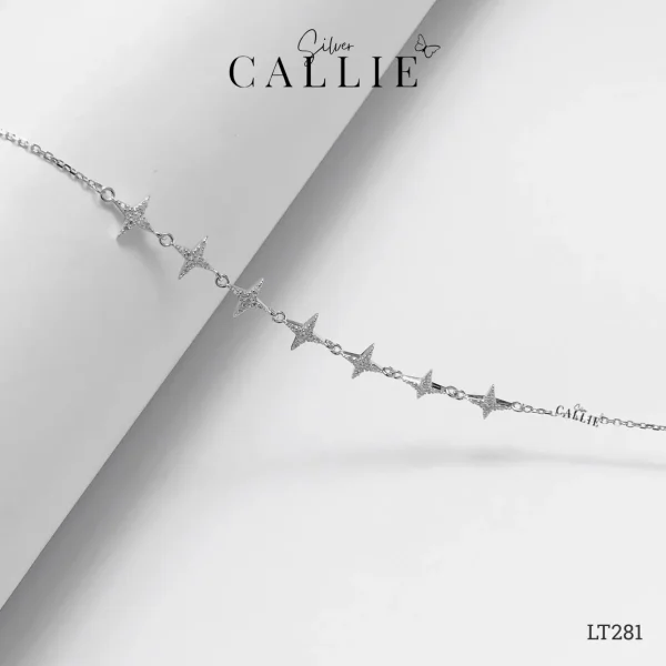 LT281 - Lắc Tay Bạc Callie Silver Xi Kim Ngôi Sao Đính Đá