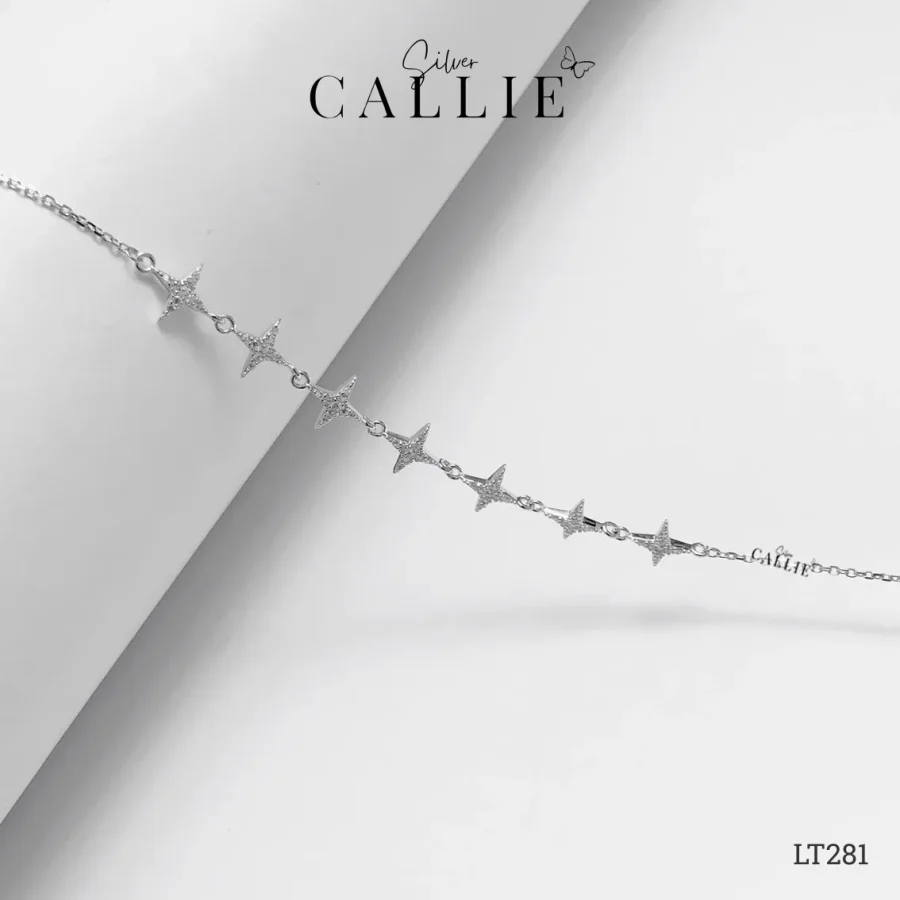 LT281 - Lắc Tay Bạc Callie Silver Xi Kim Ngôi Sao Đính Đá