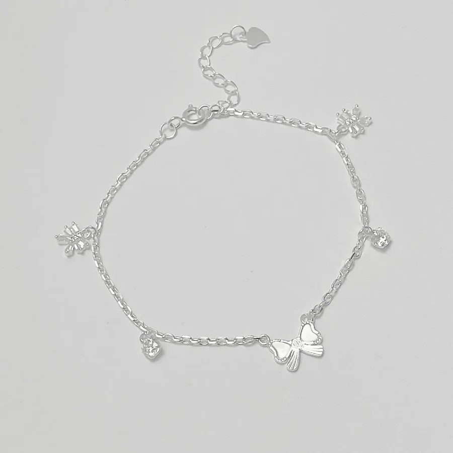 LT291 - Lắc tay bạc Callie Silver nơ xà cừ