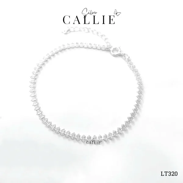 LT320 - Lắc tay bạc Callie Silver Dây Đá Dưa